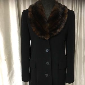 ralph lauren faux fur collar walker coat